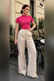 Women's Pink Short Sleeve Blouse - 4
