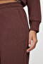 Ione dark brown straight leg cotton glitter stone printed loose fit women's sweatpants - 3