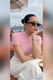 Women's Light Pink Short Sleeve Blouse - 5