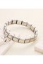 Silver Italian Charm Heart Modular Bracelet - Two-Tone Modular Italian Charm Steel Bracelet with Heart Motif - Tarnish-Free Stainless Flexible Gold-Silver Women's Jewelry - 2