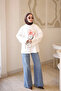 Ecru bicycle collar printed sweatshirt - 3