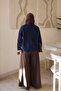 Navy Blue Crew Neck Stoned Angora Soft Knit Sweater - 4