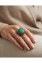 Bronze Women's Ring Authentic Copper Jewelry Lavina Turquoise Zircon Stone Adjustable Vintage - 2
