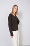 V-Neck Basic Thin Knitted Blouse Brown - 3