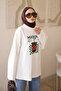 Ecru bicycle collar printed sweatshirt - 4