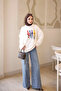 Ecru bicycle collar printed sweatshirt - 2