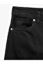 Regular Waist Comfortable Fit Short Wide Leg Denim Trousers with Pockets - Culotte Jeans - 3