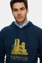 Thayer Navy Blue Hooded Cotton Printed Loose Fit Men's Sweatshirt - 3