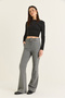 Women's Anthracite High Waist Thick Belted Spanish Trotting Fabric Trousers 20344 60286549 - 4