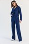 Women's Navy Blue Camisole Thessaloniki Buttoned Cardigan Palazzo Trousers Set 0483 60286543 - 5