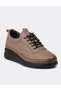 Low Wedge Heel Genuine Leather Organic Leather Women's Daily Anatomical Shoes Mink - 3