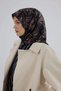 Sura Silk Scarf 53006 Navy Blue Brown - 2