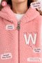 Girl's Pink Plush Hooded Zero Sleeve Vest with Zipper - 5