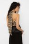 Snake Printed wrap crop top with halter collar - 4