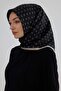Eșarfă din mătase twill 53005 Negru - 4