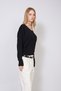 V-Neck Basic Thin Knitted Blouse Black - 3