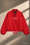 Women's Zw Buttoned Red Casual Bomber Jacket-00514967 - 5