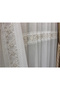 Verona 2048 Gold Flowery 1/3 Pleated Tulle Curtain - 6