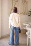 Cream Shirt Collar Angora Soft Knitwear Sweater - 5