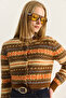 Women's Ethnic Patterned Crew Neck Buttoned Jacquard Knitwear Cardigan 20251120 - 6