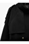Belted, Buttoned, Epaulettes, Pocketed, Stand Collar Cashmere Coat - 4