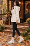 Women's Oversized Hooded Waist-Cinched Lined Seasonal Trench Coat with Pocket Detail - 4