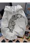 Unisex Gray Puma Printed Hooded Sweatshirt Printed Premium Oversize T-Shirt