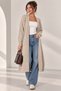 Women's Stand Collar Plain Knit Long Cardigan Cty-Abr-7640 - 4