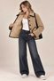 New Season Premium Quality Fur-Look Leather Detailed Contrast Piping Seasonal Women's Jacket - 2