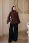 Brown Sleeveless Slit Side Tie Kimono - 2