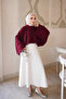 Burgundy Bat Sleeve Oversize Knitwear Sweater - 2