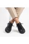 Women's Genuine Leather Sports Shoes Black Thick Sole Sneaker Small Sole That Makes Your Feet Look Smaller - 5
