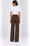 Women's Belt Detailed Wide Leg Fabric Trousers 27K12346 - 3