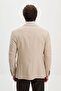 Straight Slim Fit Wool Blend Men's Jacket Beige - 41509.26K - 4