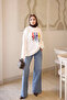 Ecru bicycle collar printed sweatshirt - 3