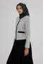 Twill Silk Scarf 53004 Black Beige - 3