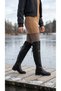 Women's Leather Look Side Buttoned Rider Model Long Boots - 7