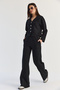 Women's Black Camisole Thessaloniki Buttoned Cardigan Palazzo Trousers Set 0483 60286543 - 4