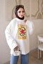 Ecru bicycle collar printed sweatshirt - 4