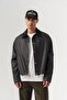 Master Men's Coat with Zipper and Snap Closure Collar