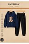 Teddy Bear Printed Children's Hooded Sweatshirt Tracksuit Set 3-12 Years