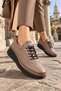 Low Wedge Heel Genuine Leather Organic Leather Women's Daily Anatomical Shoes Mink - 7