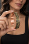 Mosaic Textured Pure Copper Body Open-Ended Handcuff Bracelet for Women and Men - 4