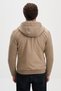 Slim Fit Suede Body Knitwear Sleeves Hooded Zippered Men's Coat Beige - 39683.26K - 4