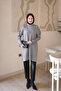 Gray Mercerized Knitwear Tunic with Sleeve Collar Detail - 2