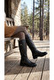 Women's Leather Look Buckle Side Zipper Below the Knee Winter Boots - 5