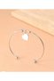 Silver Heart Charm Adjustable Cuff Bracelet - Heart Figured Ball Detailed Cuff Bracelet – Silver Color Tarnish-Free Steel Minimalist Adjustable Women's Jewelry - 5