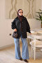 Black Zippered and Decorated Jacket Trench - 2