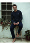 Men's Report Interlock Winter Collar Buttoned Long Sleeve Striped Pajama Set - 2