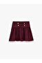 Fancy Buttoned Pleated Skirt